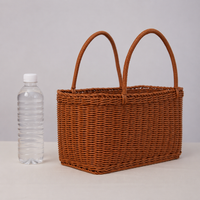 Brown Laundry Basket with Carrying Handles, Washing Hamper for Students, Versatile Storage for Decluttering