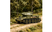 T-34/85 Tank Model Unpainted 1/72 Scale Tank Model Includes Decals for Display Shelf