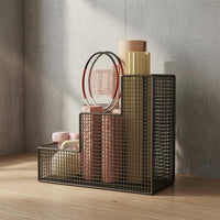 Exercise Equipment Organizer Open Exercise Mat Storage Mat Organizer Perforated Divided Equipment Rack