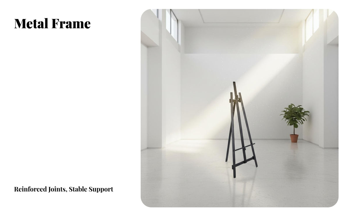 Metal Tripod Poster Stand Sturdy Floor Standing Sign Holder Versatile Adjustable Display Easel for Artists, Presentations, Art Galleries, Weddings