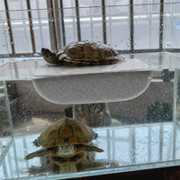 Turtle Land, Sunbathing Floating Island, Ceramic, 16cm, Suction Cup Type, For Aquarium Reptiles & Amphibians, Comfortable Layout