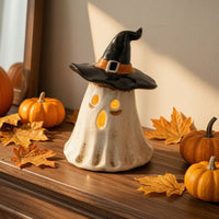 Halloween Ghost Tealight Holder Resin Ghost Figurine Weathered Decor Whimsical for Mantel