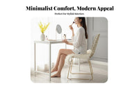 Nordic design Wire Mesh Armchair Minimalist Design Vanity Stool Hollow-openwork Backrest Dining Seat Lightweight Frame for Interior Designers, Cafe Owners, Makeup Area, Bedroom, Living Room, Home Office