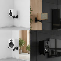 Speaker Wall Mount Bracket Rotating Speaker Bracket with Adjustable Arm Heavy-Duty Stable for Audiophiles, Home Theater