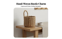 Bear Embellishment Design Woven Hanging Basket Multi-Purpose Entryway Key Holder Natural Material for Homeowners, Adults, Kitchen, Bedroom