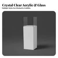 Dustproof Acrylic Cover Display Pedestal Varnish Ed Finish Pedestal Display Case Non-Yellowing Jewelry Showcase Stand Clear View for Gallery Owners, Exhibitors, Collectors, Retail Shop, Home