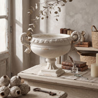Urn Planter with Pedestal Antique-Style Urn Planter with Handles Distressed Pedestal Vase for Garden