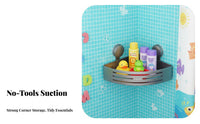 DrillDrillless Suction Cup Corner Shelf No-Drilling Suction Cup Corner Holder Easy to Install Bathroom Accessory Space-Saving Design for Homeowners, Students, Families, Washroom, Powder Room, Kitchen