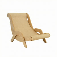 2-in-1 Design Cat Scratcher Lounge Chair Slanted Backrest Cat Chaise Scratcher Natural Wood Tone