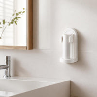 INS Style Wall-Mounted Toothbrush Holder with Suction Cup Mirror for Bathroom