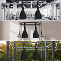 2 Pieces Heavy Duty Bodyweight Hanging Straps with Padded Arm Supports Comfortable Hanging Ab Straps with Metal Carabiner Sturdy Fitness Equipment Tear-Resistant for Home Gym