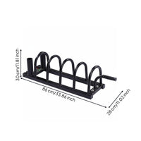 Barbell and Plate Storage Rack Stable Base Movable Fitness Disc Stand Rubber End Covers Weight Tree Stand for Home Gym