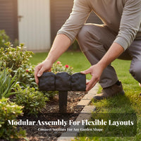 Plastic Ground Stake Fence Weather-Resistant for Gardeners, DIY Enthusiasts
