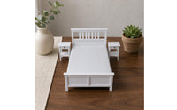 Slatted Headboard 1:12 Dollhouse Bed Paneled Footboard Wooden Dollhouse Bed Matte Finish Display Piece Straight Legs