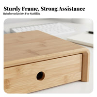 Drawer Storage Monitor Riser with Drawers Space Saving Office Organizer Ergonomic Design Desk Accessory Sturdy Construction for Students, Gamers, Workstation, Workspace, Study Room