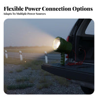 Handheld Halogen Searchlight Long Range Beam 12V Vehicle Bright Searchlight Sturdy Construction Power Handheld Searchlight for Fishermen, Emergency