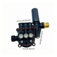 Multiple Connection Ports 12 Mm Stem-Clamp Pump Head Threaded Metal Outlet Pressure-Regulating Pump Head Adjustment Knob Car Washer Part Mounting Ears