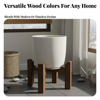 Mortise and Tenon Joint Cross Base Pot Stand Versatile Use Solid Wood Flower Pot Holder Sturdy Construction Aquatic Aquarium Base Natural Aesthetic for Balcony, Living Room, Indoor, Office