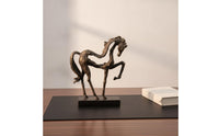 Horse Sculpture with Base Antique Bronze Rearing Horse Statue Elegant for Collectors, Entryway