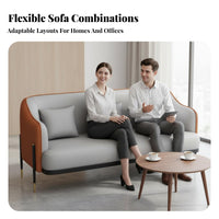 Light Luxury aesthetic Curved Reception Couch Nordic Aesthetic Sofa Modern Design Lounge Seating Supportive paddinging for Interior Designers, Business Owners, Homeowners, Hotel Lobby, Coffee Shop, Living Room