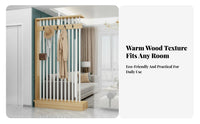 Freestanding Slatted Screen Sturdy and Sturdy Foyer Partition Cabinet Space Saving Entryway Storage Cabinet for Homeowners, Families, Bedroom, Office