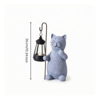 Cat-Themed Garden Statue Cat Figurine Cute Garden Ornament for Lawn