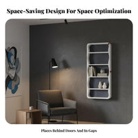 Space-Saving Tiered Shelving Unit Slim Design Wavy Multi-Layer Organizer Easy to Install Wall Shelf Designer Design for Apartment Dwellers, DIY Enthusiasts, Behind Doors, Entryway, Bedroom, Living Room