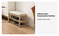 Nordic design paddinged Shoe Storage Bench Padded Seat paddinged Shoe Organizer 2-in-1 Design Entrypath Stool Space-Saving for Apartment Dwellers, Homeowners, Hallpath, Mudroom, Living Room, Bedroom
