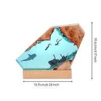 Ocean-Themed Resin Night Light Tabletop Epoxy Resin Night Light Sculptural Creative for Nightstand
