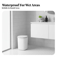 Waterproof Lidded Waste Bin Odor Control Lift-up Lid Trash Bin Easy to Clean Push Button Trash Can Lightweight for Bathroom, Kitchen, Bedroom, Office