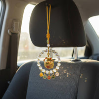 Elegant Design Chinese Fortune Car Charm Crystal Good Luck Ornament Feng Shui Hanging Decoration for Women