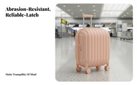 Hardside Hand Luggage Bread-Inspired by Look Ribbed Rigid-Case Suitcase Stylish Design Rolling Bag for Travelers, Wotravelers, Holiday, Airport