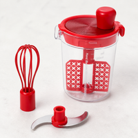 Vegetable Chopper 500ml, Manual Food Puree Maker with Crank Handle, Compact Chopper for Campers & Student Food Prep
