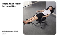 Ergonomic Recliner with Footrest 160-Degree Recline Reclining Task Chair with Leg Rest Highspine Pivoting Seat for Managers, Resting, Working