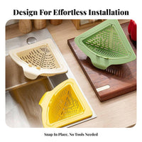 Sink Corner Basket Space Saving Corner Drain Basket Fast Draining Sink Food Debris Collector