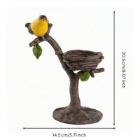 Bird Statue with Nest Compact Bird Sculpture with Branch Spring-Themed Shelf Decor Highlight for Collectors, Windowsill