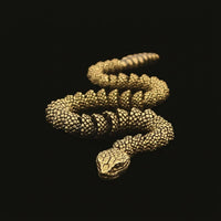 Rattlesnake Figurine Brass Snake Figurine Articulated Rattlesnake Statue