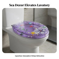 Thickened Design Universal Toilet Seat Easy to Install Resin Toilet Seat Solid Construction Bathroom Fixture Heavy Duty for Homeowners, DIY Enthusiasts, Beach House Owners