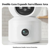 Twin Lens Detection Unit AI Human Tracking Twin Screen Observation Camera Interactive Audio Observation System Display for Parents, Seniors, Home