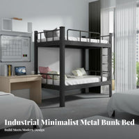 Dormitory Bed Stable Structure Metal Bunk Bed Frame No Box Spring Needed for Students, Adults, Dorm Room, Hostel, Apartment