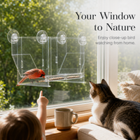 Window Bird Feeder Outdoor Transparent Birdhouse for Wild Birds