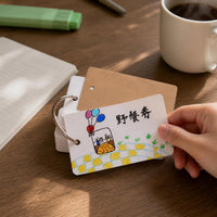 Mini Portable Ring Binder Notebook for Vocabulary Learning and Notes