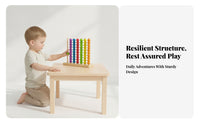 Children's Bead Counting Toy Early Learning Wooden Abacus Toy Smooth Sliding for Preschoolers