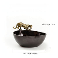 Aluminum Bowl Handcrafted Hammered Metal Bowl Sculptural for Entry Console