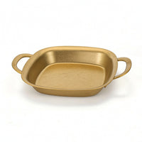 Square Serving Plate with Handles Retro Stainless Steel Serving Tray for Parties