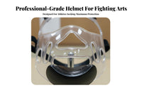 Thickened Design Taekwondo Face Mask Breathable Taekwondo Face Guard Adjustable Straps Transparent Helmet Mask Anti-Fog for Youth, Adults, Beginners, Competition, Training