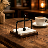 Geometric Napkin Holder, Freestanding Serviette Holder for Kitchen Counter, Modern Iron Table Napkin Dispenser