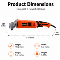 Dual Action Car Polisher, Variable Speed Electric Car Polisher for Paint Correction, 220V Corded Rotary Automotive Polisher with Sponge Set