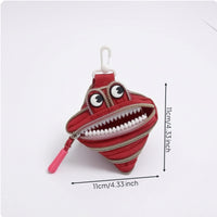 Cute Monster Face Pouch Compact Mini Pouch with Clip Portable Change Purse Handsunrestricted for Backpack