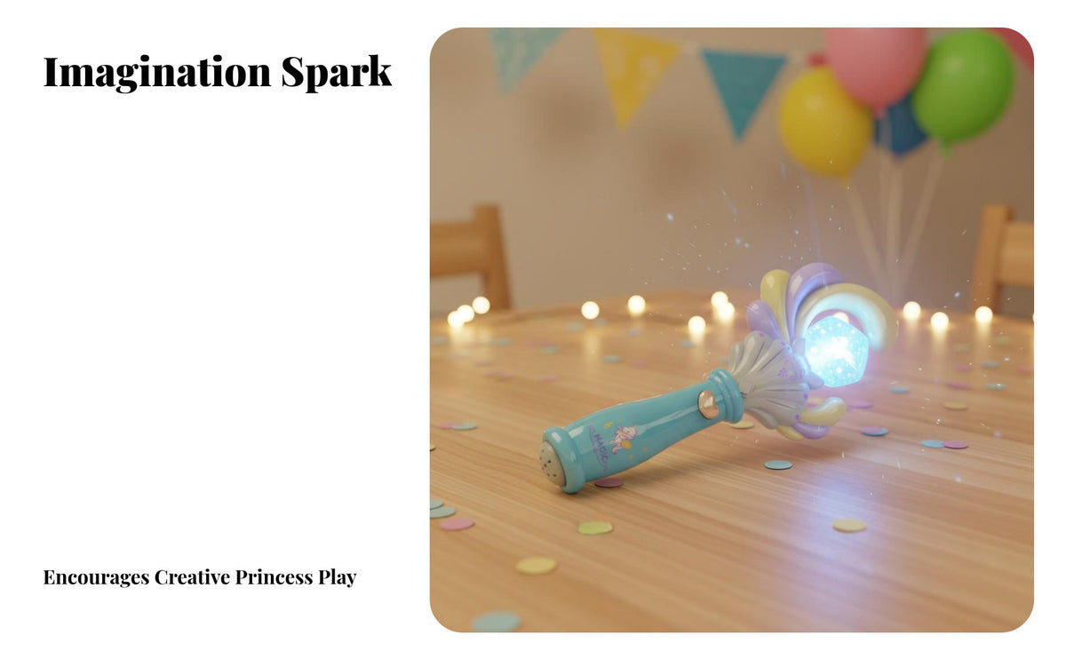 Sparkling Princess Rod Lights and Sounds Light up Princess Rod Cute Design for Girls, Kids, Birthday Parties